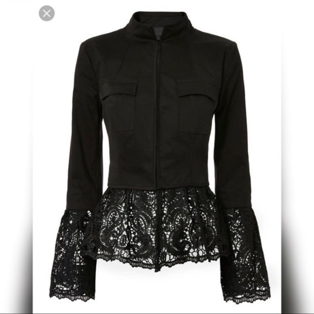 INTERMIX Black Tae Crochet Jacket